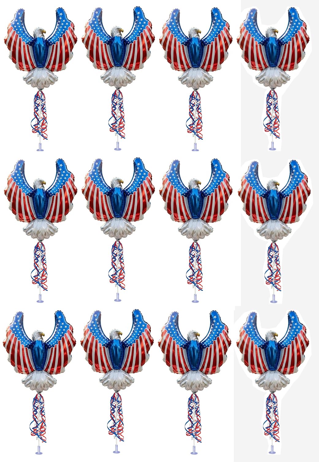 PMU 9 inch Pre-Inflated Emoji and Patriotic Balloons with Stick