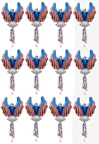 PMU 9 inch Pre-Inflated Emoji and Patriotic Balloons with Stick