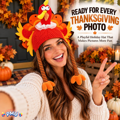 PMU Funny Turkey Hat, Thanksgiving Costume & Fall Accessory