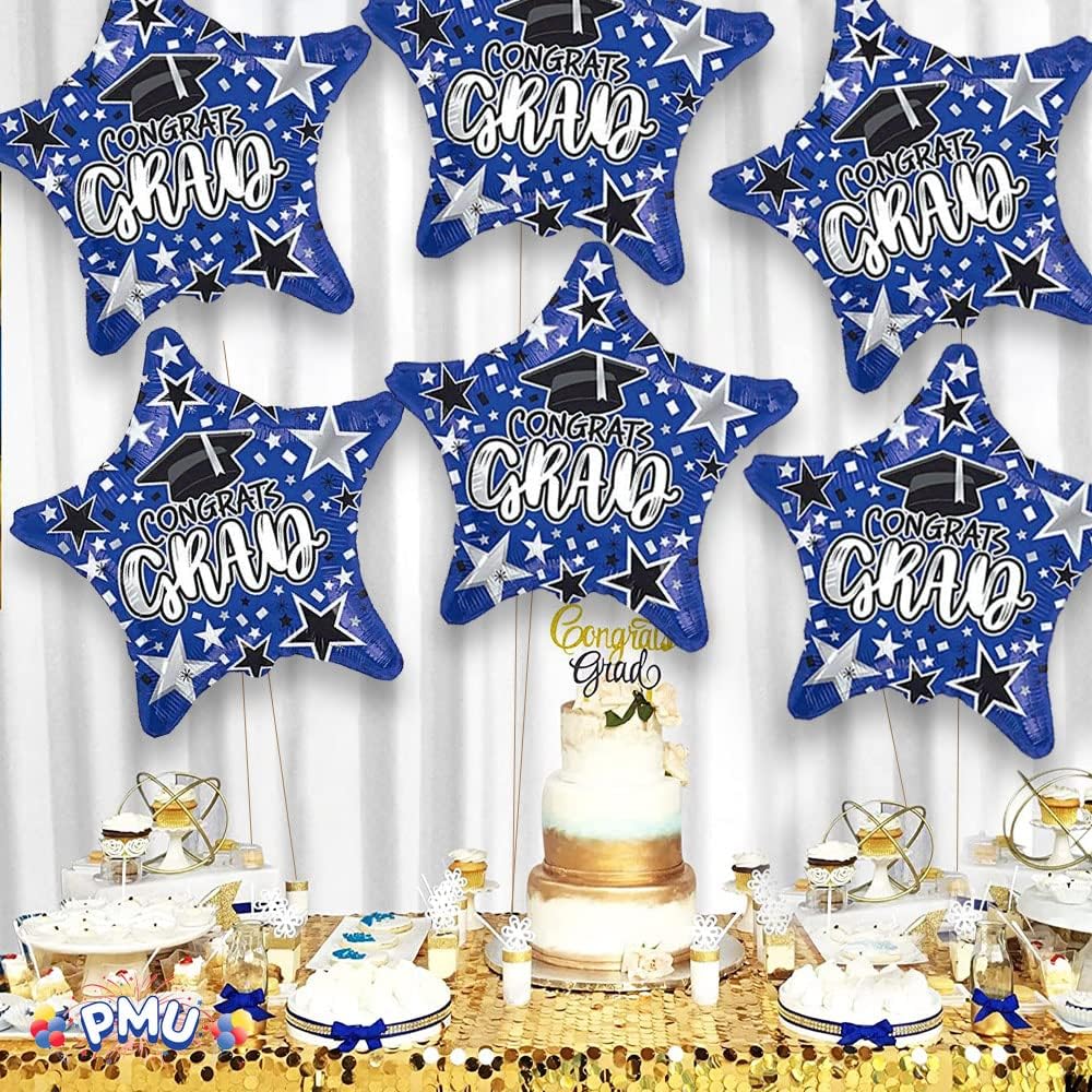 PMU Congrats Grad Cap Balloon, Star 18in Mylar | Graduation Decoration Mylar Balloons | Celebrate Success with Vibrant Graduation Balloons | Balloon Graduation Décor