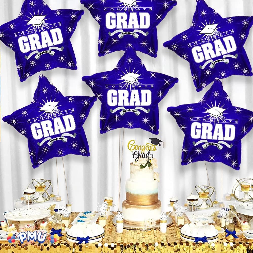 PMU Congrats Grad Cap Balloon, Star 18in Mylar | Graduation Decoration Mylar Balloons | Celebrate Success with Vibrant Graduation Balloons | Balloon Graduation Décor