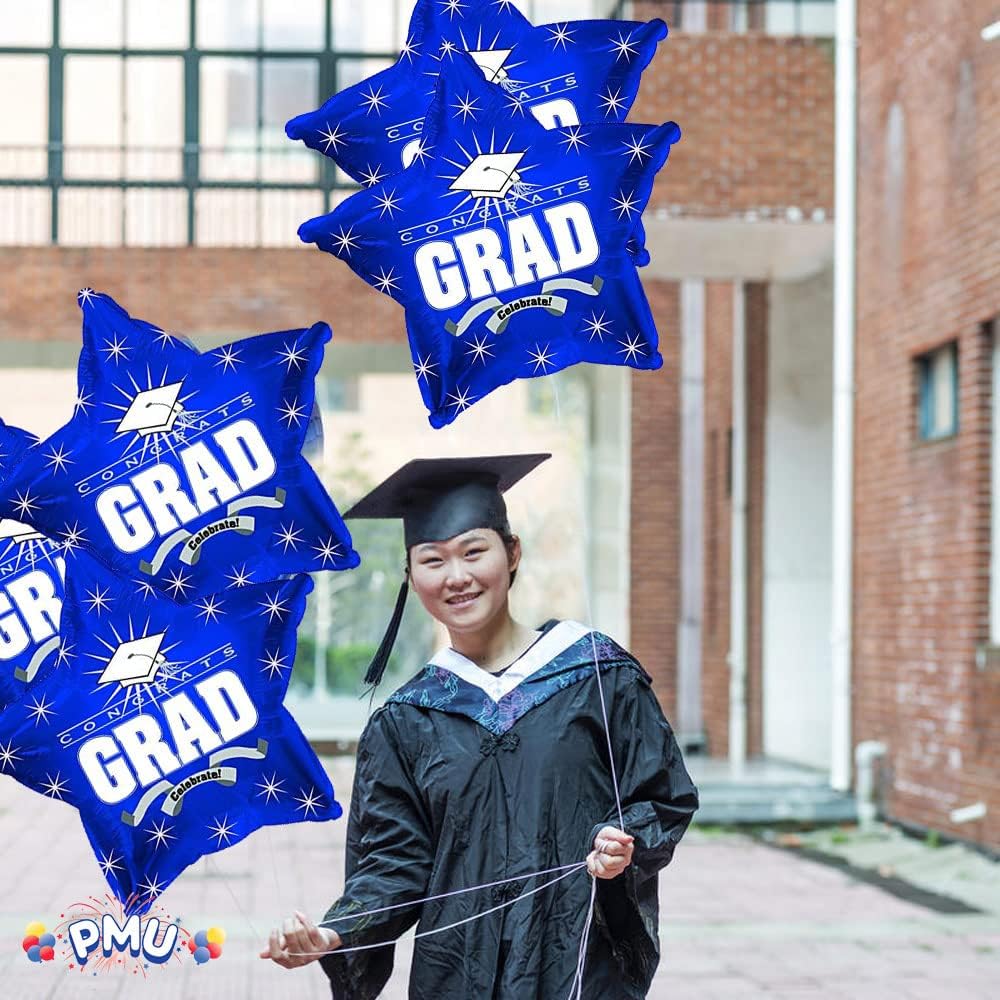 PMU Congrats Grad Cap Balloon, Star 18in Mylar | Graduation Decoration Mylar Balloons | Celebrate Success with Vibrant Graduation Balloons | Balloon Graduation Décor