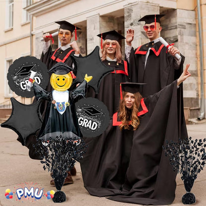 PMU Gradburst Balloon Weight Centerpiece 15 Inch with Die-Cut Metallic