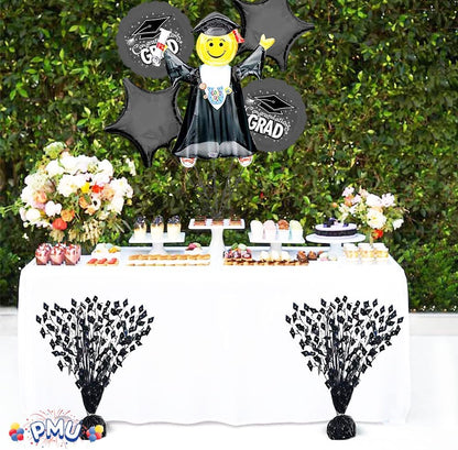 PMU Gradburst Balloon Weight Centerpiece 15 Inch with Die-Cut Metallic