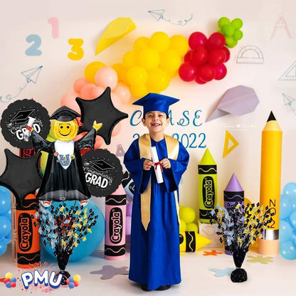 PMU Gradburst Balloon Weight Centerpiece 15 Inch with Die-Cut Metallic