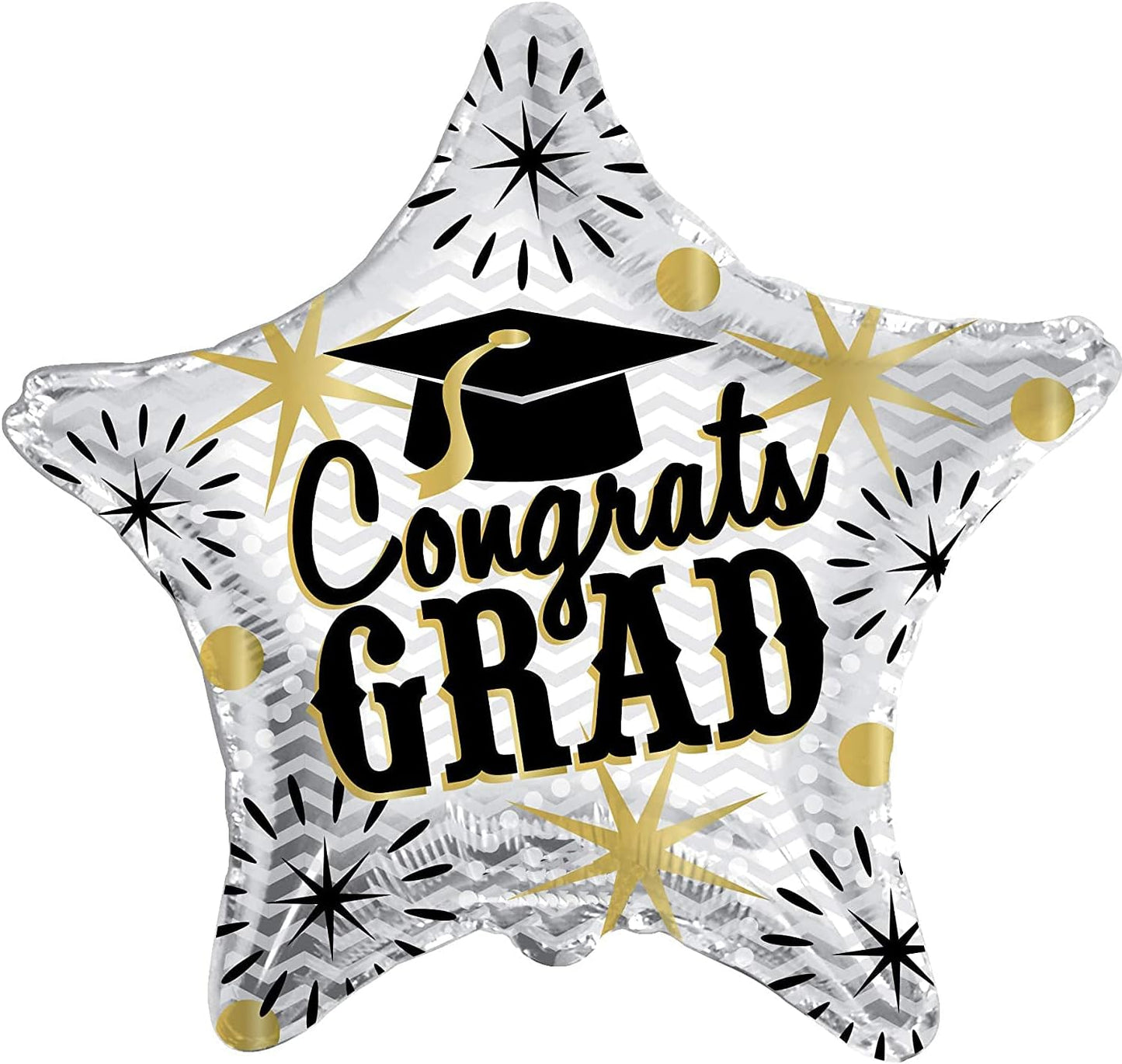 PMU Congrats Grad Cap Balloon, Star 18in Mylar | Graduation Decoration Mylar Balloons | Celebrate Success with Vibrant Graduation Balloons | Balloon Graduation Décor