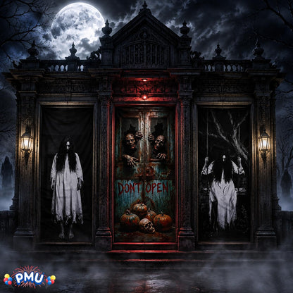 PMU 3 Pcs Halloween Door Cover, High-Definition Door Cover Halloween Decor