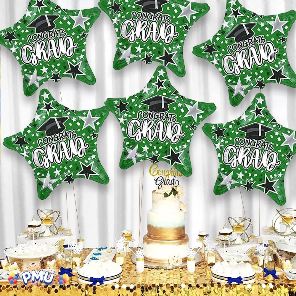 PMU Congrats Grad Cap Balloon, Star 18in Mylar | Graduation Decoration Mylar Balloons | Celebrate Success with Vibrant Graduation Balloons | Balloon Graduation Décor