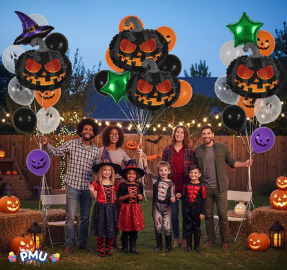 PMU Halloween Mylar Foil Balloons for Halloween Party Decorations, Haunted House, Photo Booth & Spooky Celebrations