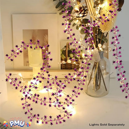 PMU Star Wire Shiny - Garland Halloween, Christmas Party, Wedding, Birthday, Festive Home Decoration Ornament 25ft Tinsel
