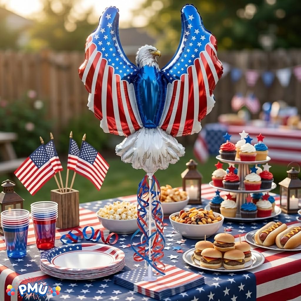 PMU 9 inch Pre-Inflated Emoji and Patriotic Balloons with Stick