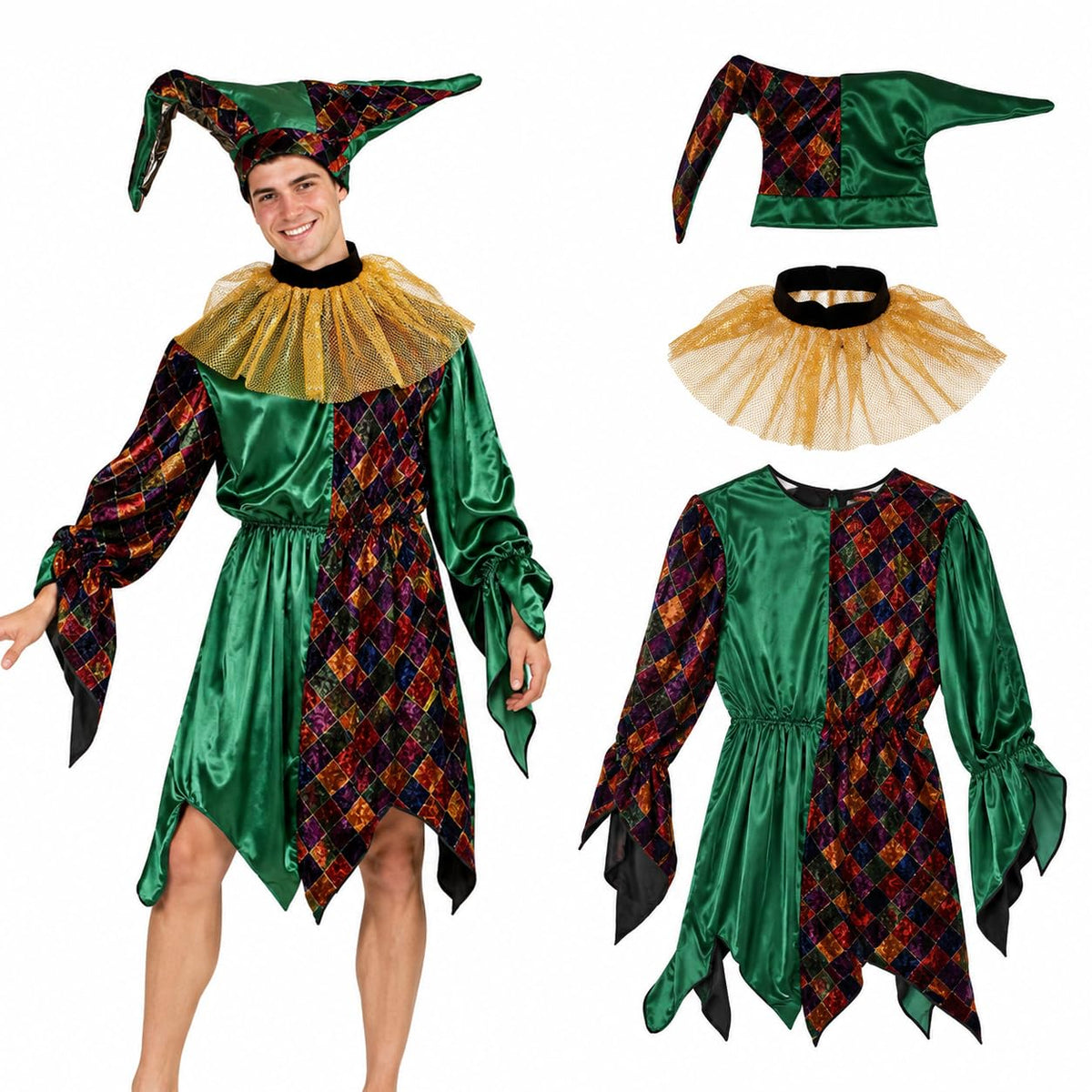 PMU Men's Halloween Costume, Horror Halloween Costume for Men, Hooded Robe
