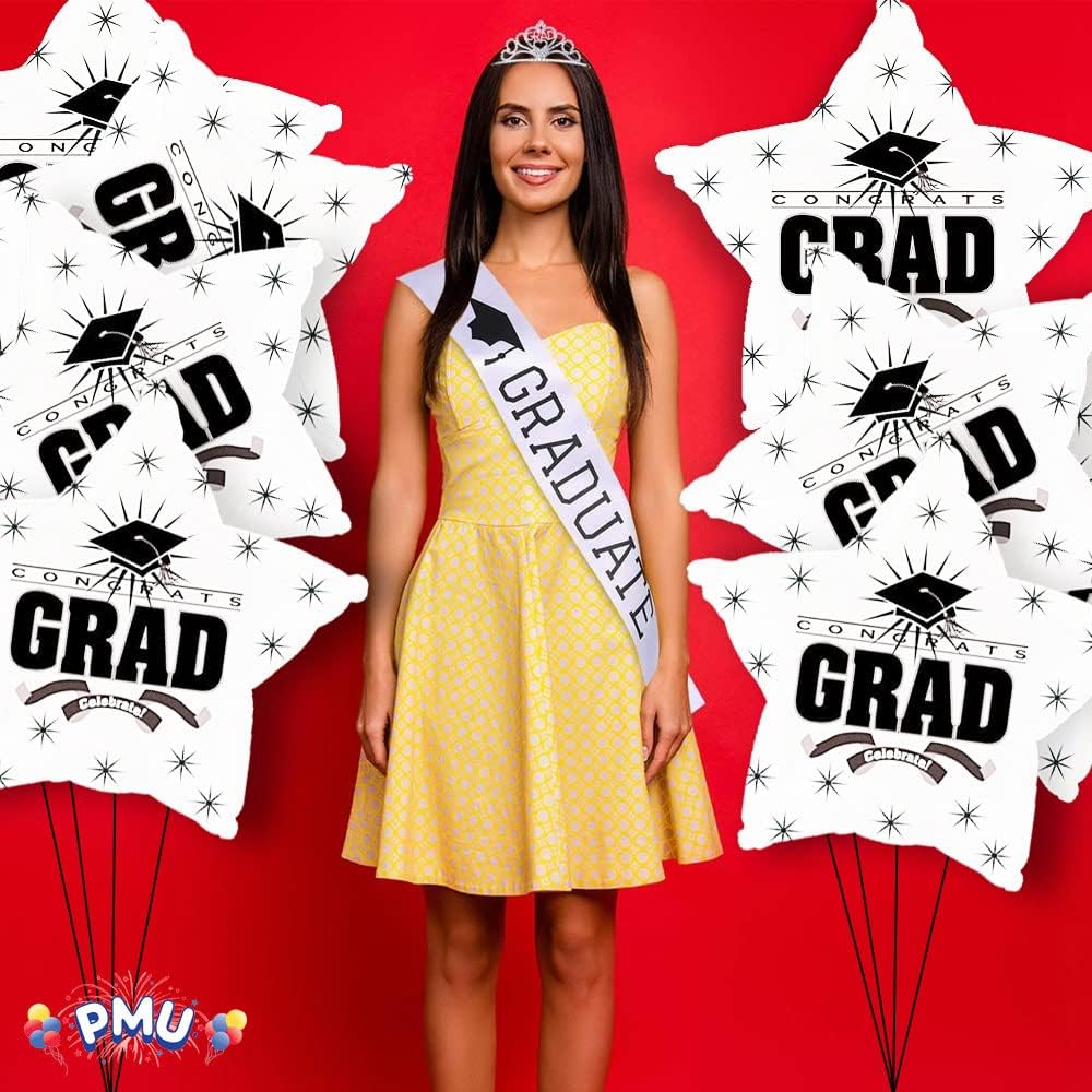 PMU Congrats Grad Cap Balloon, Star 18in Mylar | Graduation Decoration Mylar Balloons | Celebrate Success with Vibrant Graduation Balloons | Balloon Graduation Décor