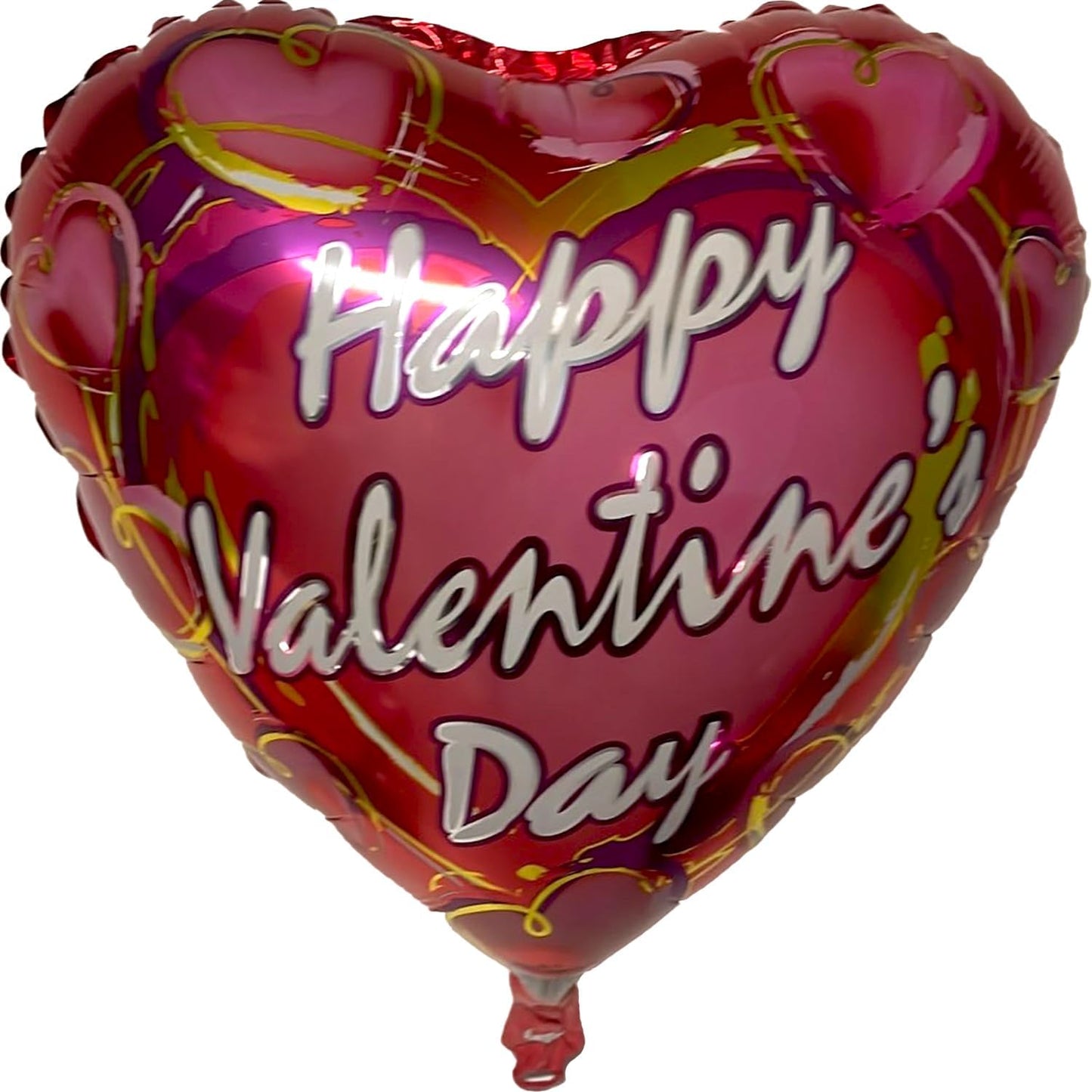 PMU Heart Shaped Happy Valentine's Day Balloons 18-Inch Mylar Idea Gift for Him or Her & Valentine Party Decorations