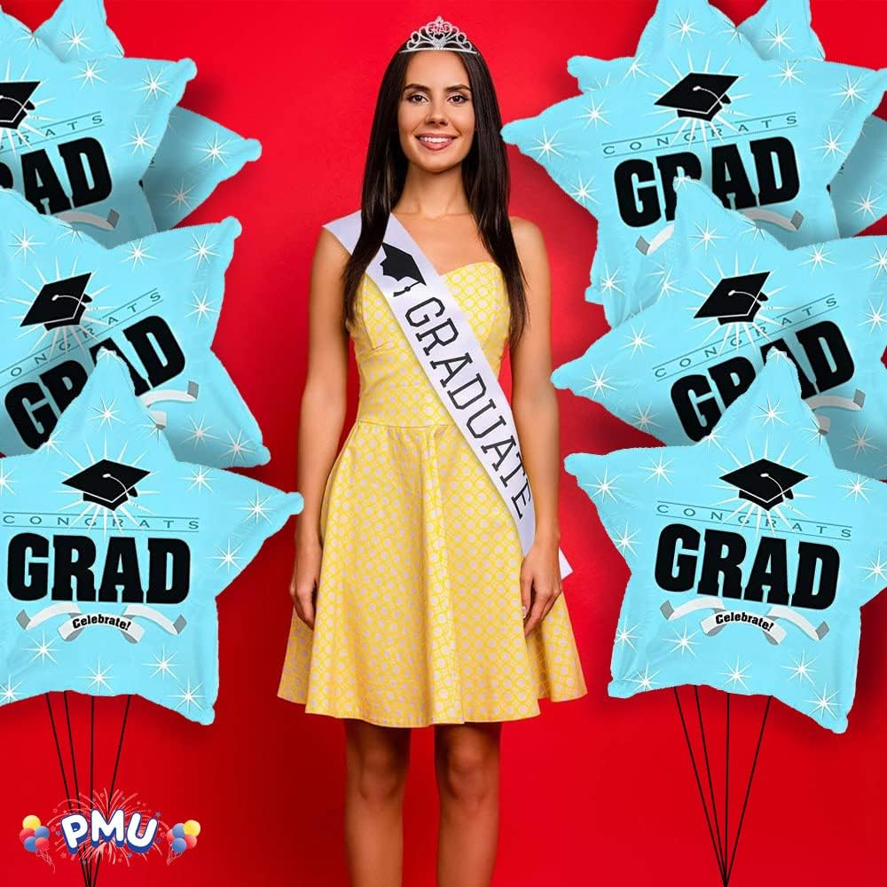 PMU Congrats Grad Cap Balloon, Star 18in Mylar | Graduation Decoration Mylar Balloons | Celebrate Success with Vibrant Graduation Balloons | Balloon Graduation Décor