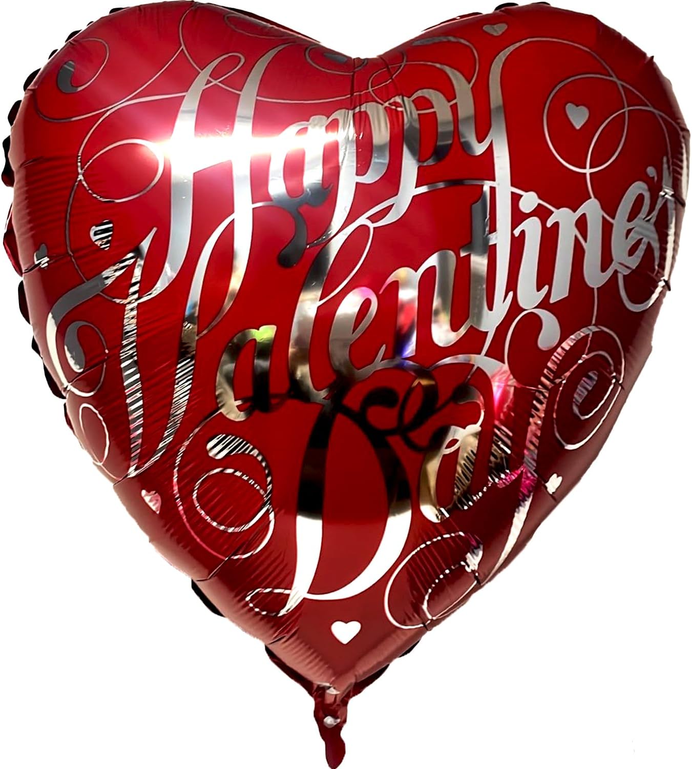 PMU Heart Shaped Happy Valentine's Day Balloons 18-Inch Mylar Idea Gift for Him or Her & Valentine Party Decorations