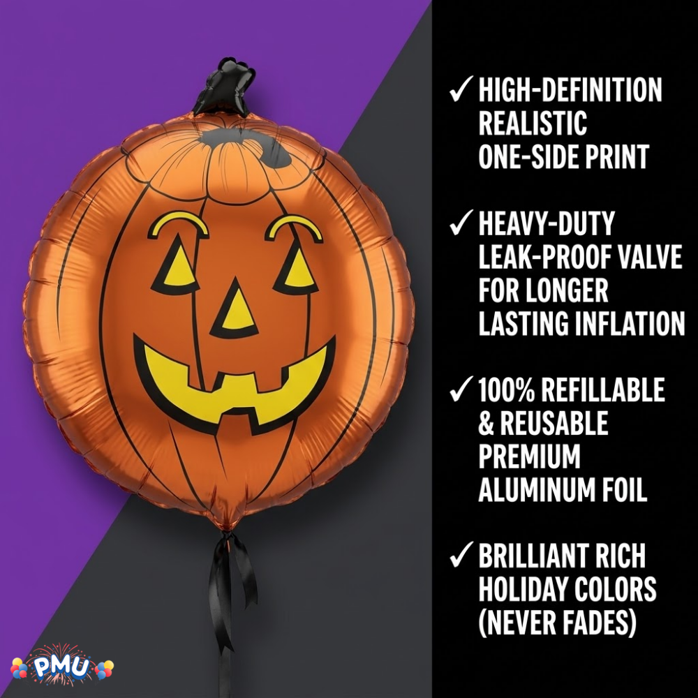 PMU Halloween 34 Inch Jack-O-Lantern Design Mylar-Foil Balloon