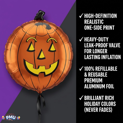 PMU Halloween Foil Balloons 18 Inch, Fun Mylar Balloons for Halloween Party Décor