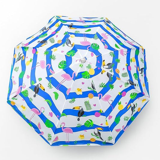 PMU Beach Umbrella for Sand, Sun Shelter, Outdoor Sunshade Umbrellas for Patio Garden Beach Pool Backyard Tropical Paradise Flamingo