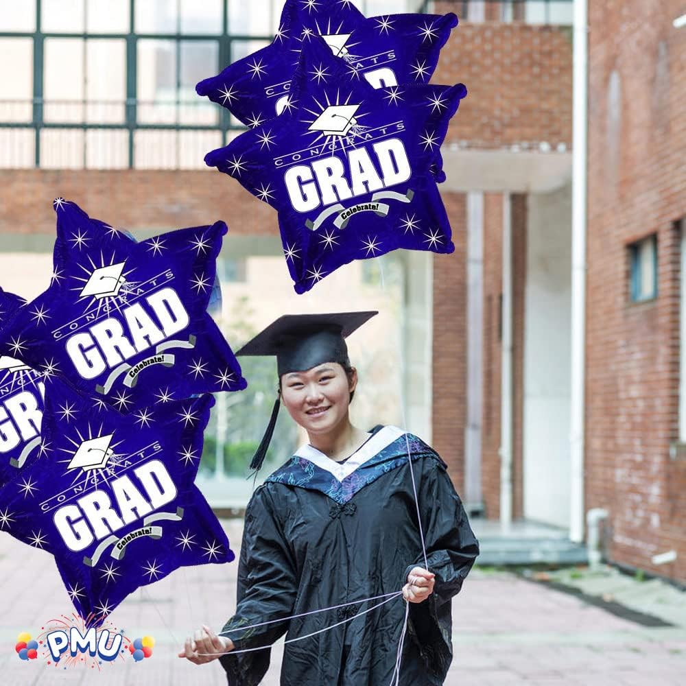 PMU Congrats Grad Cap Balloon, Star 18in Mylar | Graduation Decoration Mylar Balloons | Celebrate Success with Vibrant Graduation Balloons | Balloon Graduation Décor