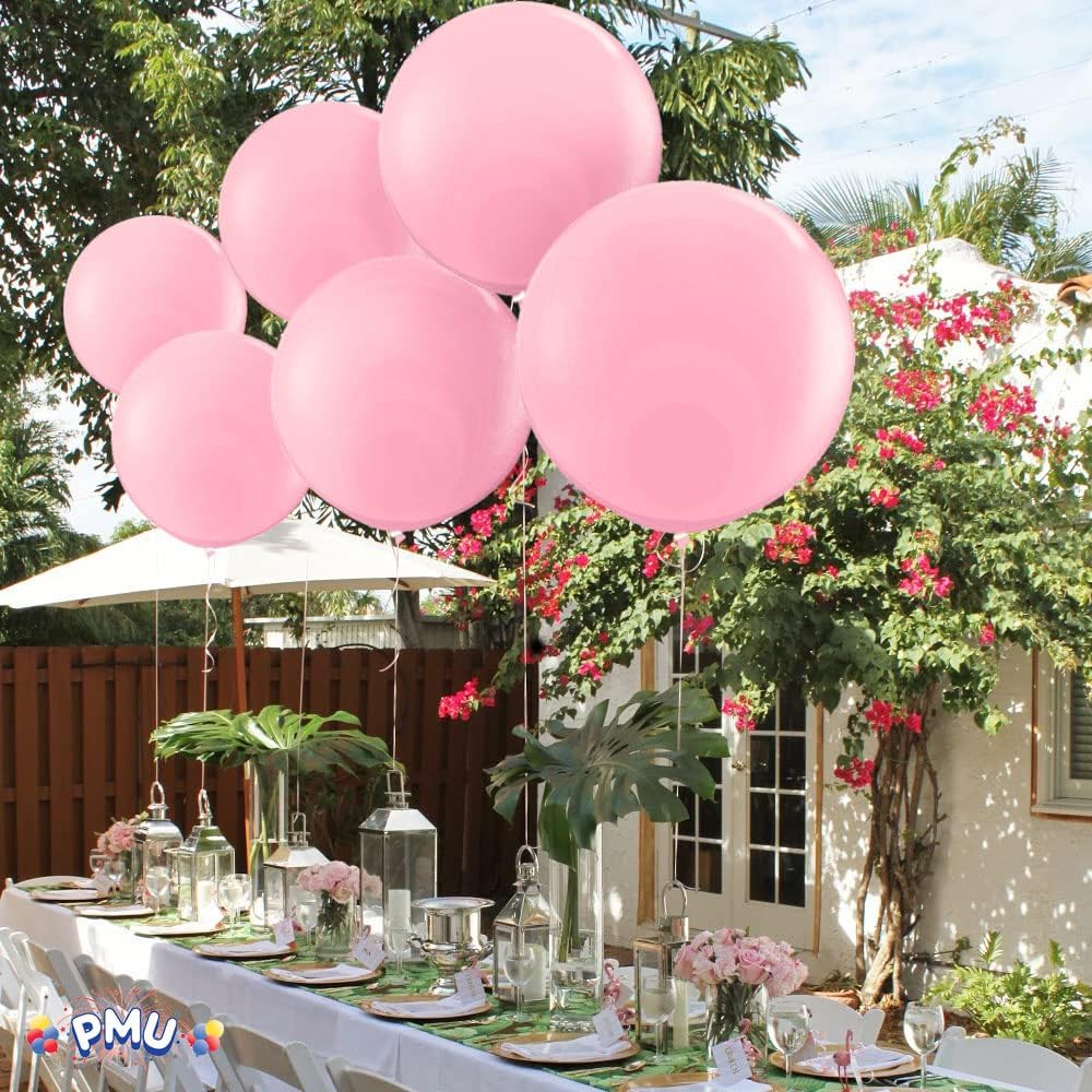 PMU 36 Inch Premium Latex Balloons - Jumbo Size Balloons for Birthdays, Wedding Parties, Baby Shower, Indoor & Outdoor, Events & Decoration Supplies.