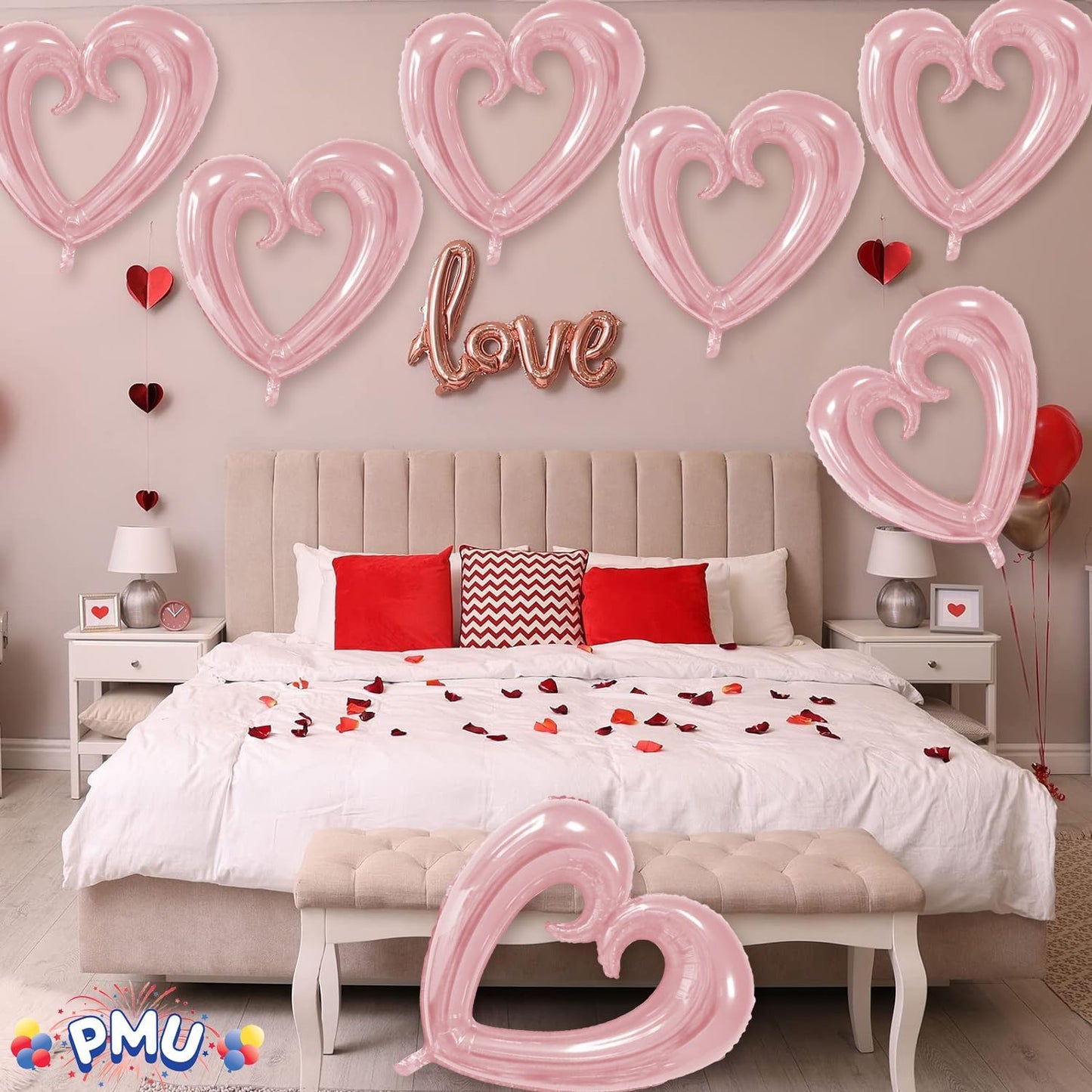 PMU Heart Shaped 24 Inch Open Center Mylar Balloon