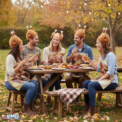 PMU Thanksgiving Roasted Turkey Hat and Turkey Apron Set Party Decorations and Costume Accessories (2/Pkg) Pkg/1