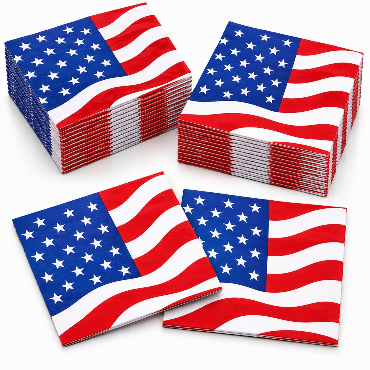PMU Patriotic Party Supplies Collection – 4th of July Tableware & Decorations | American Flag Plates, Cups, Napkins, Tablecloths & Plastic Cutlery | Memorial Day, Veterans Day, Election Parties & Independence Day
