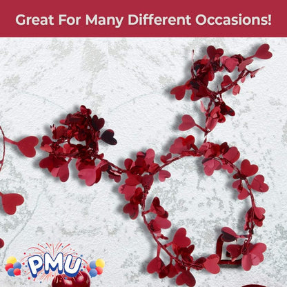 PMU Valentines Heart Garland, Heart Shape Wire Garland, Valentine's Day Garland, Garland Valentines Day Decorations, Heart Shape Valentines Day Decor, Valentines Garland, Heart Garland (25ft.)