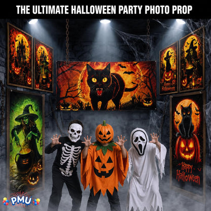 PMU 7 Set Halloween Garage Door Cover Set, 16x7ft, Window & Door Décor