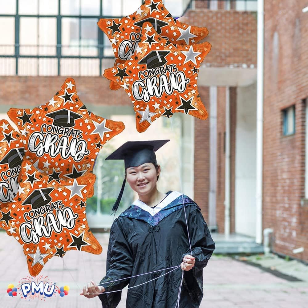 PMU Congrats Grad Cap Balloon, Star 18in Mylar | Graduation Decoration Mylar Balloons | Celebrate Success with Vibrant Graduation Balloons | Balloon Graduation Décor