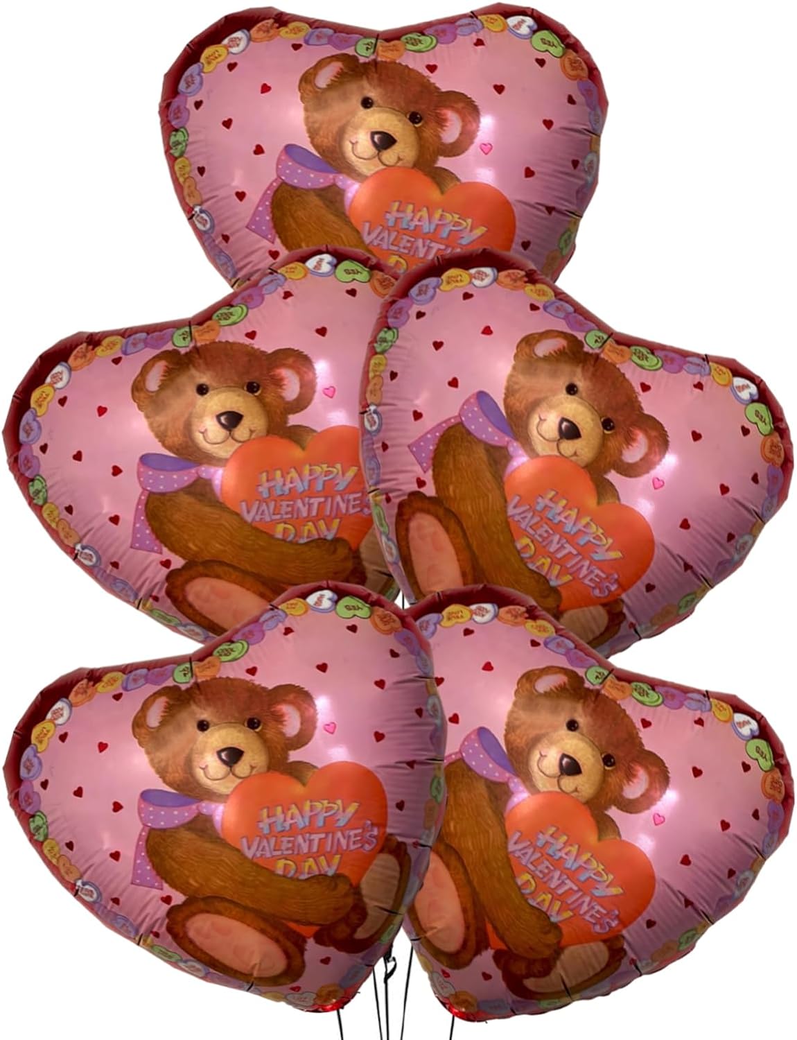 PMU Happy Valentine's Day 18 Inch Hearts Mylar-Foil Balloon