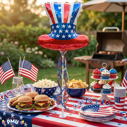 PMU 9 inch Pre-Inflated Emoji and Patriotic Balloons with Stick