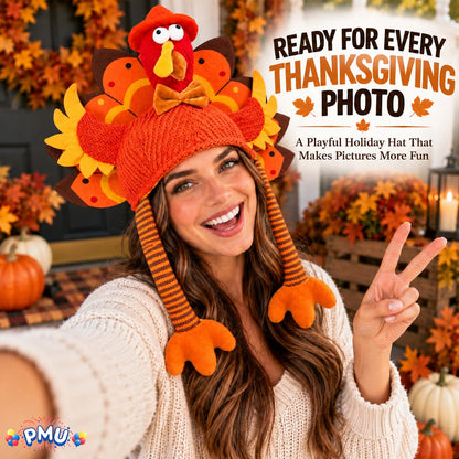 PMU Funny Turkey Hat, Thanksgiving Costume & Fall Accessory