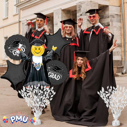 PMU Gradburst Balloon Weight Centerpiece 15 Inch with Die-Cut Metallic