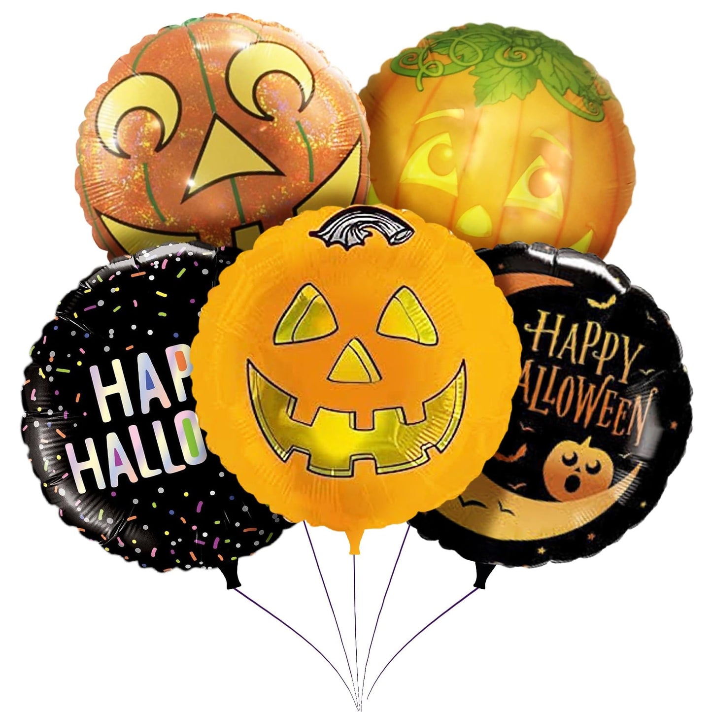 PMU Halloween Foil Balloons 18 Inch, Fun Mylar Balloons for Halloween Party Décor