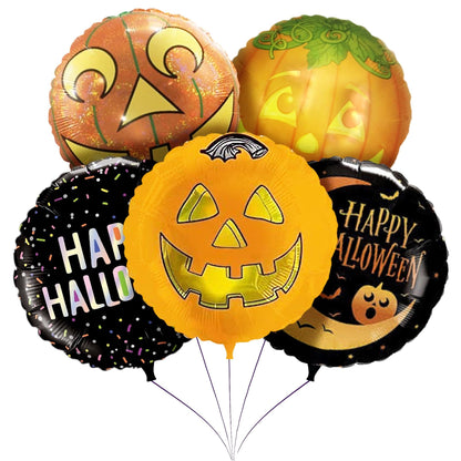 PMU Halloween Foil Balloons 18 Inch, Fun Mylar Balloons for Halloween Party Décor