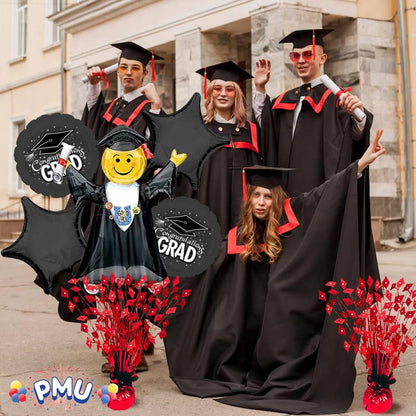 PMU Gradburst Balloon Weight Centerpiece 15 Inch with Die-Cut Metallic