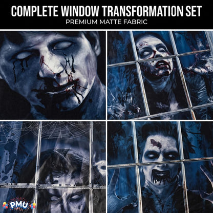PMU 7 Set Halloween Garage Door Cover Set, 16x7ft, Window & Door Décor