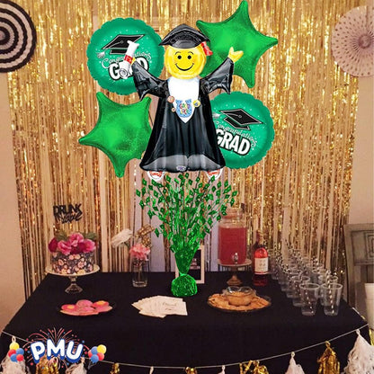 PMU Gradburst Balloon Weight Centerpiece 15 Inch with Die-Cut Metallic