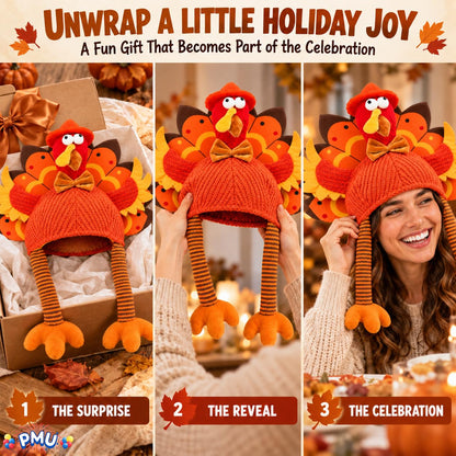 PMU Funny Turkey Hat, Thanksgiving Costume & Fall Accessory