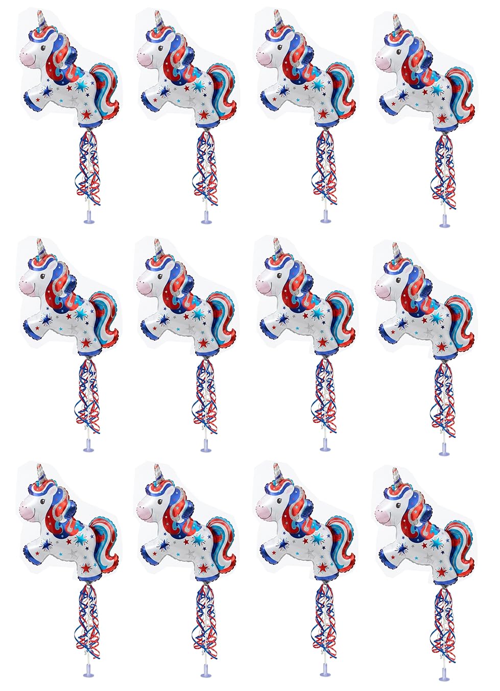 PMU 9 inch Pre-Inflated Emoji and Patriotic Balloons with Stick