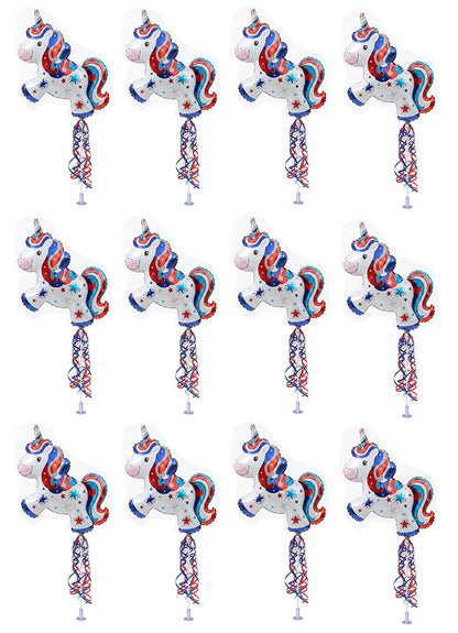 PMU 9 inch Pre-Inflated Emoji and Patriotic Balloons with Stick