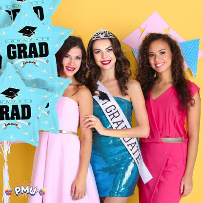 PMU Congrats Grad Cap Balloon, Star 18in Mylar | Graduation Decoration Mylar Balloons | Celebrate Success with Vibrant Graduation Balloons | Balloon Graduation Décor