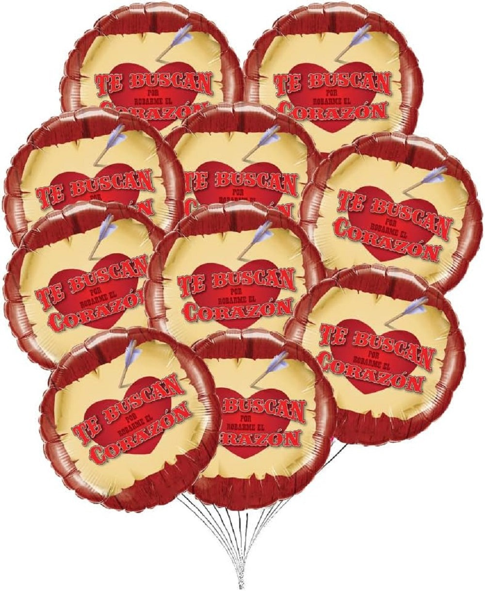 PMU Heart Shaped Happy Valentine's Day Balloons 18-Inch Mylar Idea Gift for Him or Her & Valentine Party Decorations