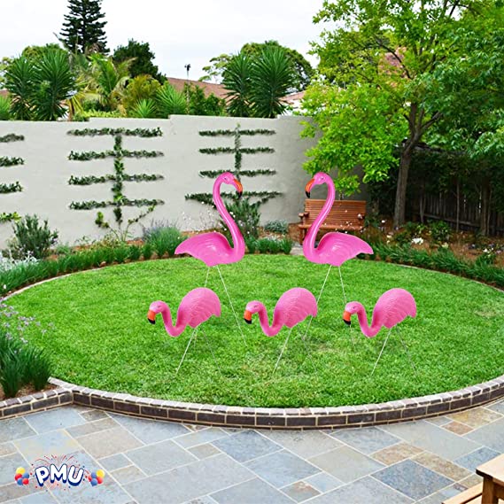 PMU Large Pink Flamingo Yard Decorations Lawn - 24 inch