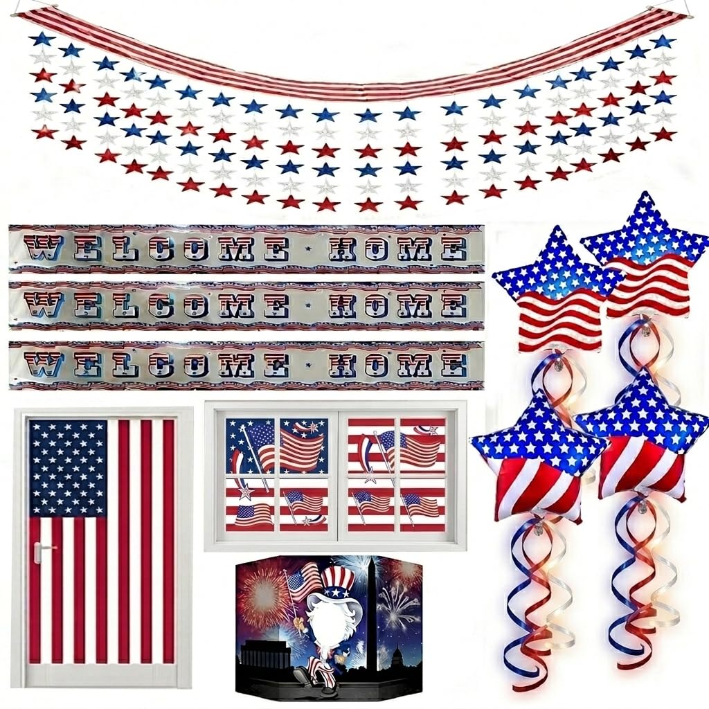 PMU 4th of July Decorations Patriotic Accessories Set