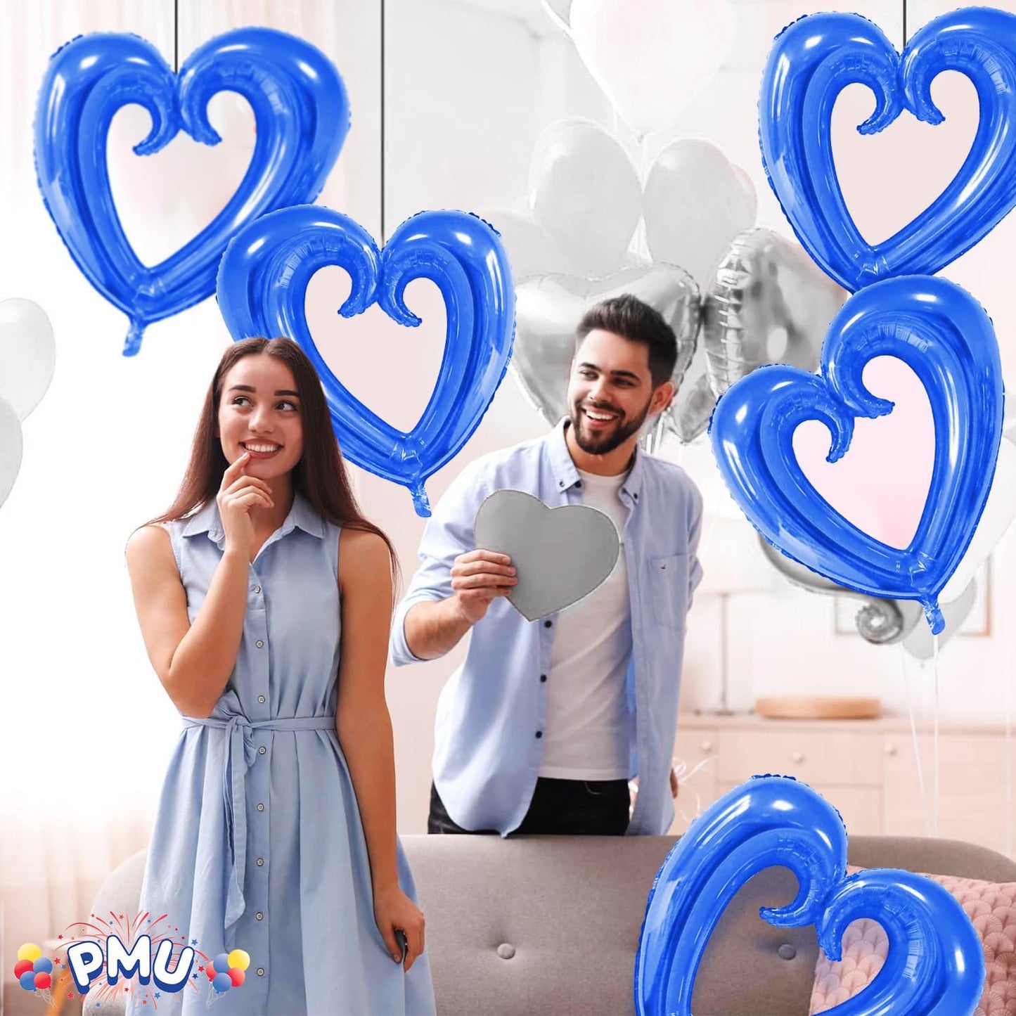 PMU Heart Shaped 24 Inch Open Center Mylar Balloon