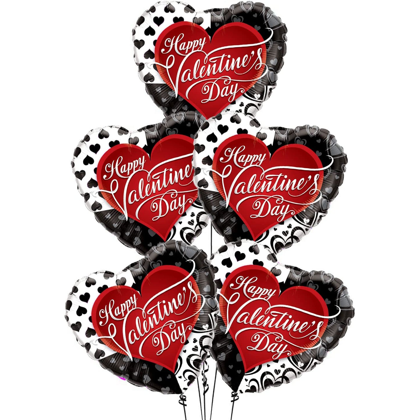 PMU Heart Shaped Happy Valentine's Day Balloons 18-Inch Mylar Idea Gift for Him or Her & Valentine Party Decorations