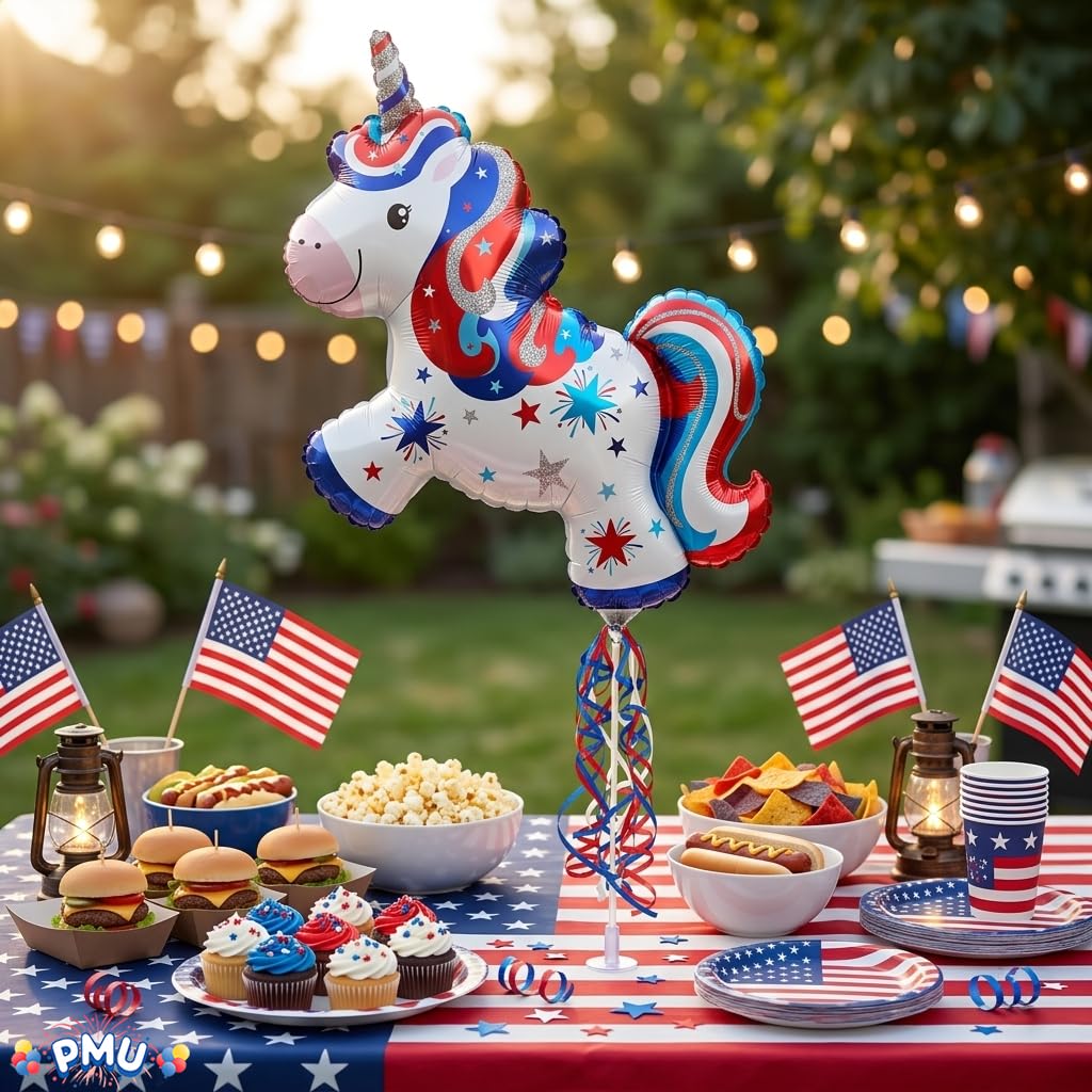PMU 9 inch Pre-Inflated Emoji and Patriotic Balloons with Stick